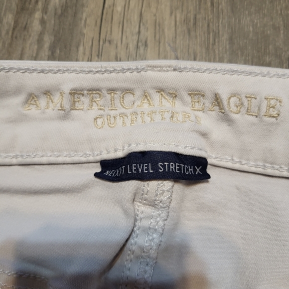 American Eagle High Rise Jegging Distressed Raw Hem Skinny Jeans Denim Size 8 - Picture 5 of 7